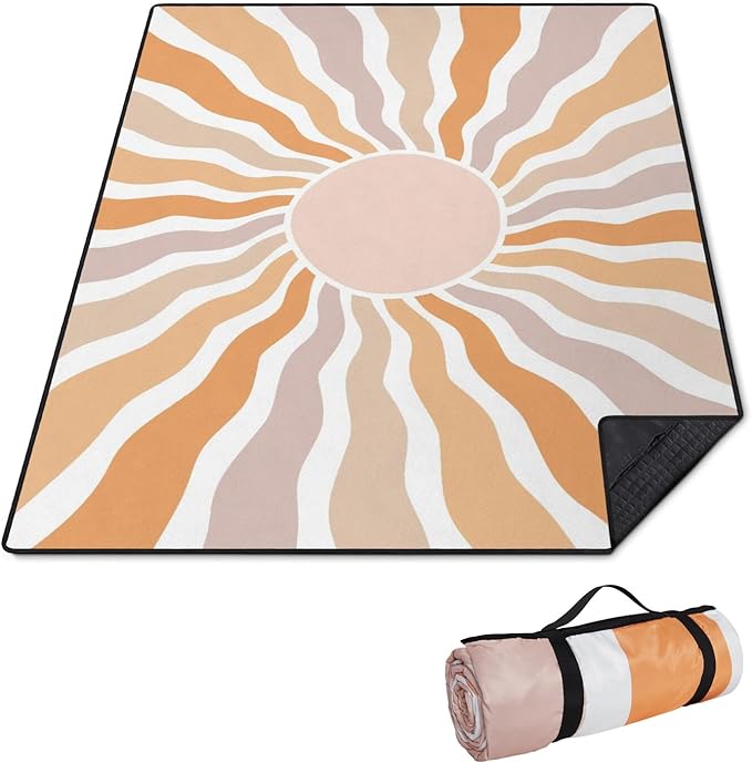 Extra Large Picnic Outdoor Blanket 60''x80'' Waterproof and Sandproof Picnic Mat for Beach Foldable Camping Accessories for Grass Lawn Park