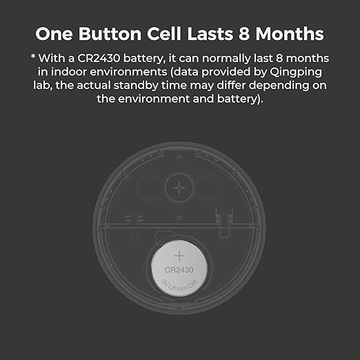 Qingping Thermometer Hygrometer Sensor Works with HomeKit (Only Works with iOS), Wireless Indoor Temperature and Humidity Monitor with E Ink Display for Home, via Thread or Bluetooth