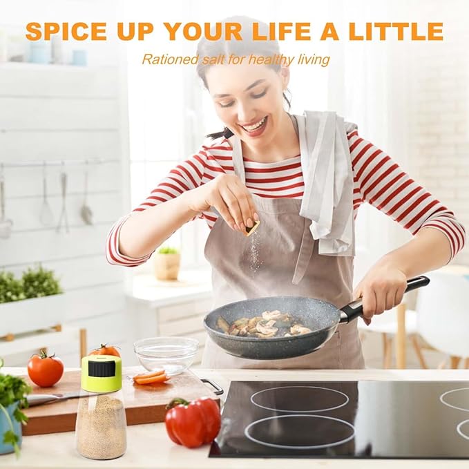 iNeibo Salt and Pepper Shakers Set, 2Pcs Plastic Salt Dispenser, Clear, with Squeezing Lid, Moisture Proof, Perfect for Cooking, Picnic, Outdoor BBQ, 1.2 Ounces for Easy Portability and Use