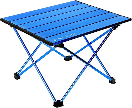 ROCK CLOUD Portable Camping Table Ultralight Aluminum Folding Beach Table Camp for Camping Hiking Backpacking Outdoor Picnic, Blue