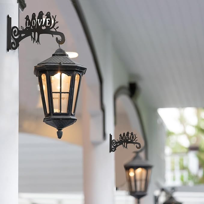 4-Pack Aesthetic Wall Plant Hanger Indoor and Outdoor ??10 Inch Metal Hanging Plant Bracket with Beautiful Bird Pattern ??Heavy Duty Plant Hooks for Hanging Plants, Bird Feeder, Wind Chime, Lantern