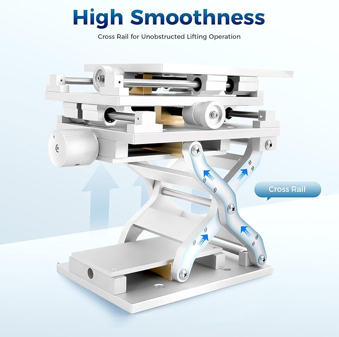 3 Axis Aluminum XYZ Workbench Manual Linear Stage 3D DIY Expandable Lifting Marking Machine with Polished Lifting Platform Portable Aluminum Alloy Working Table 210 × 150 mm