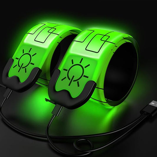 2 Pack LED Armband - Rechargeable Running Lights with Reflective Gear, High Visibility LED Wristband Lights
