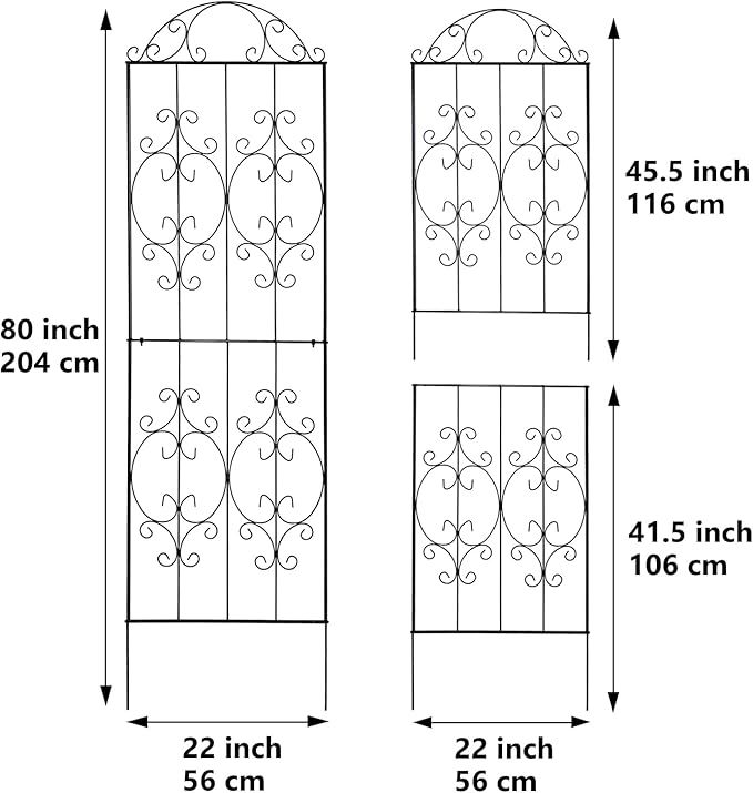 Garden Trellis 2 Pack 80 Inch.H x 22 Inch.W Heavy-Duty Climbing Plant Trellis Metal Plant Supports Suitable Supporting Climbing Plants Outdoor, Roses, Vegetables, Vines, Flowers
