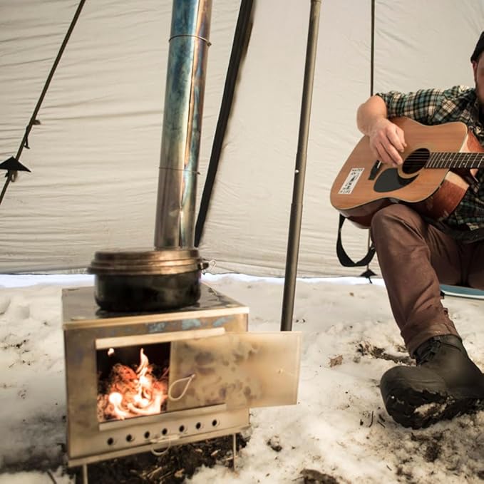 Seek Outside Titanium Wood Stove for Backpacking Camping Hunting | SXL Stove With 9' Pipe