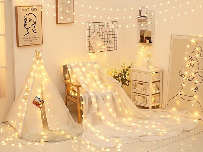 Star String Lights, Merdeco 20ft 40 LED USB Powered Star String Lights Warm White Fairy Lights for Birthday Party Wedding Christmas Home Decoration