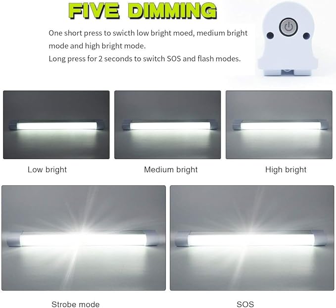 2pcs LETOUR LED Work Light, 6000 Lumens, 10400mAh Rechargeable Battery, 5 Lighting Modes, Magnetic Camping Lantern, 80 Hour Runtime