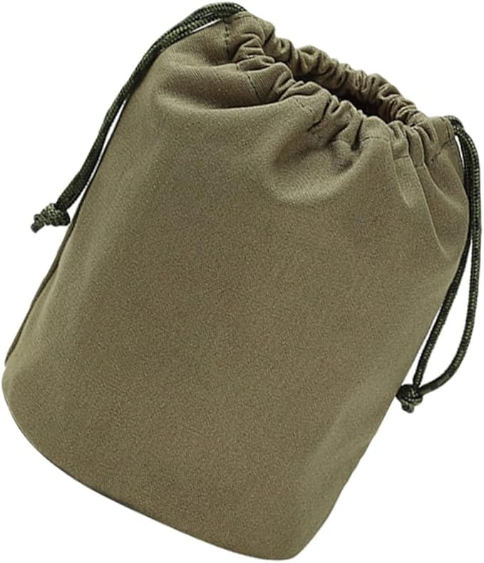 TOYANDONA Large Capacity Drawstring Camping Storage Bag Canvas Tableware Organizer for Outdoor Activities Portable Cutlery Carrying Bag for Picnics and Travel