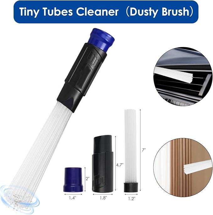 11 PCS Universal 1 1/4 Inch Vacuum Attachments Kit for Shop Vac Accessories with Vacuum Brush Attachments, Flexible Crevice Tool, Hose Adapters for 2 1/2" to 1 1/4" and 1 7/8" to 1" Hoses