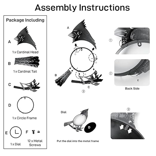 Large Outdoor Thermometer, Cardinal Wall Thermometer Hygrometer No Need Battery, Retro Sun Outside Thermometer Decoratibve for Backyard, Garden, Living Room