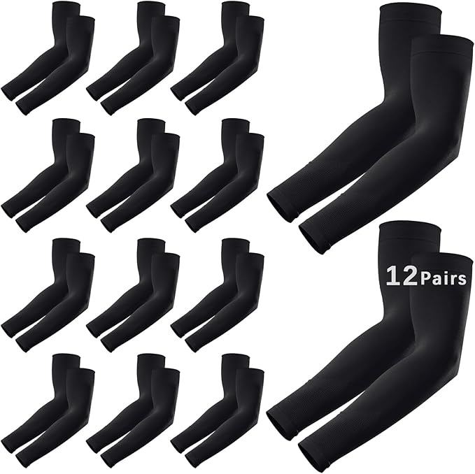 12 Pairs Arm sleeves for men/Women, Cooling UV Sun Protection Sports Compressiontattoo cover up sleeve，for Cycling,Running Outdoor Sports