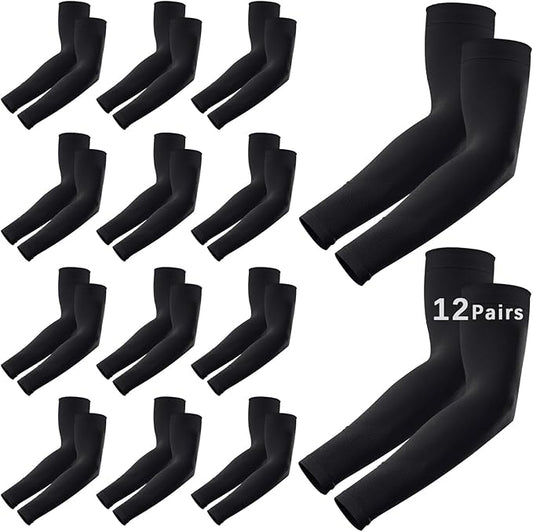 12 Pairs Arm sleeves for men/Women, Cooling UV Sun Protection Sports Compressiontattoo cover up sleeve，for Cycling,Running Outdoor Sports