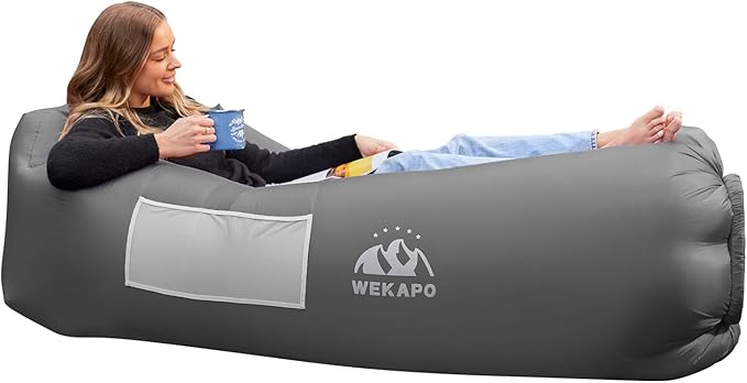 WEKAPO Inflatable Sun Lounger, Air Sofa, Hammock, Portable, Waterproof and Leak-Proof, Ideal for Backyard, Beach, Travel, Camping, Picnics and Music Festivals