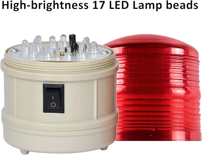 Strobe Beacon Warning Light Battery Flashing Lights with 89dB Alarm Sound LED Red Magnetic Strobe Light for Site, Road Construction Safety Warning
