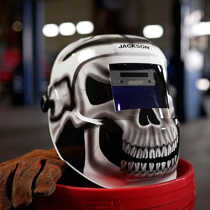 Jackson Safety Premium Graphic Welding Hood with ADF - Ultra Lightweight Auto Darkening Welding Helmet - ANSI Z87.1 (Multiple Styles)