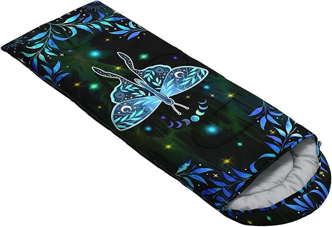 AILONEN Pink Lovely Rabbit Sleeping Bag for Girls Kids Adults,Warm and Cool Weather,Lightweight,Waterproof Backpacking,Cartoon Flowers Printed Bunny Sleeping Bag for Camping