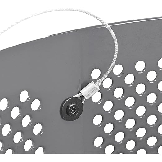 Global Industrial 32 Gallon Outdoor Perforated Steel Round Trash Can with Rain Bonnet Lid, Plastic Liner and Anchor Kit Included, 23-1/2" Diameter x 40-1/2"H, Gray