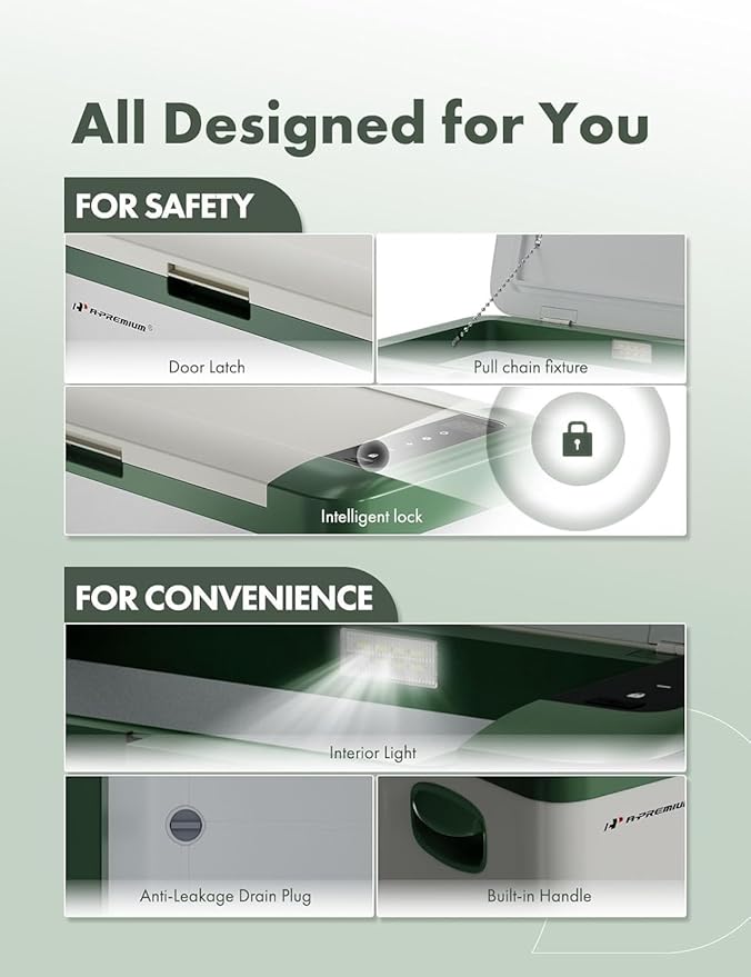 A-Premium 12 Volt Refrigerator 21QT/20.1L Portable Car Fridge Cooler, -4°F~68°F Portable Freezer Fast Cooling with 12/24V DC & 110/240V AC for Home Party Camping RV Roadtrips Truck Outdoor Use