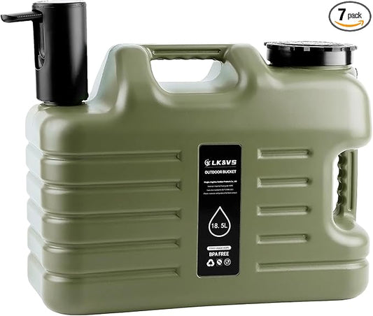 5 Gallon Water Jug with Foldable Auto Pump, BPA-Free Leak-Proof Camping Water Container Spigot, Type-C Rechargeable, Portable Water Dispenser Tank for Hiking, Outdoors & Emergency Water Storage