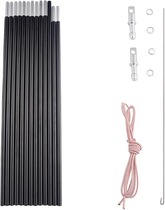 Aluminum Tent Poles Replacement, Fits Both Female and Male Ends, Lightweight Tent Pole Repair Kit, 7001 Aluminum Alloy T6 Heated