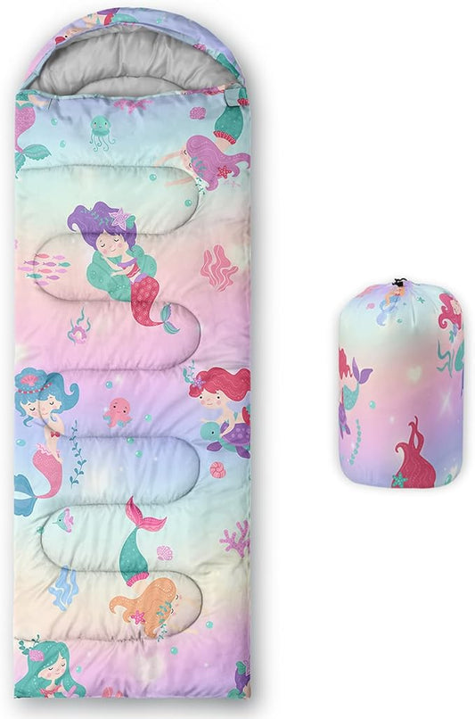 QOOMO Camping Sleeping Bags,3 Season Warm & Cool Weather,Lightweight,Waterproof Sleeping Bags for Adults & Kids,Traveling,and Outdoors,Camping Gear Equipment