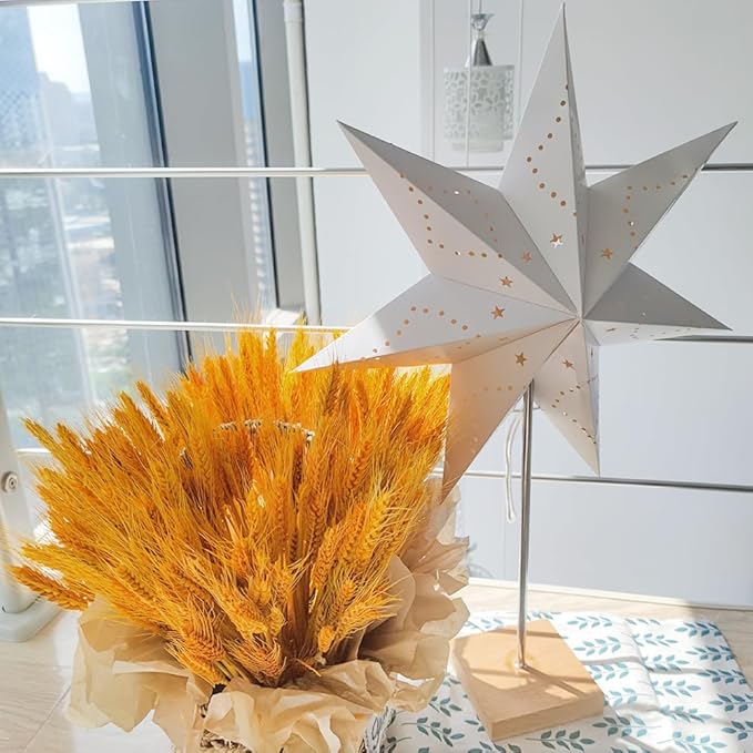 YY YEARCHY Table Lamp Paper Lamp Able Lamp Standing Lamps with Rice Paper Shade for Bedroom Livingroom (Star)