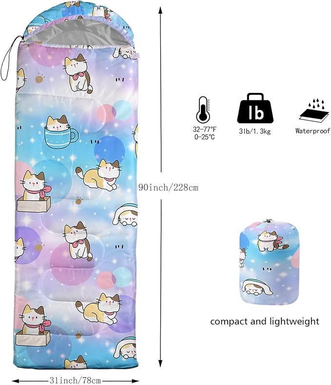 BailiPromise Camping Sleeping Bags,3 Season Warm & Cool Weather,Lightweight,Waterproof Sleeping Bags for Adults & Kids,Traveling,and Outdoors,Camping Gear Equipment