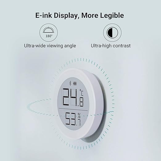 Qingping Digital Bluetooth Thermometer Hygrometer, Accurate Temperature Humidity Monitor, Indoor Smart Temperature Sensor and Humidity Gauge with E Ink Display, 30-Day Free Data Storage for Home