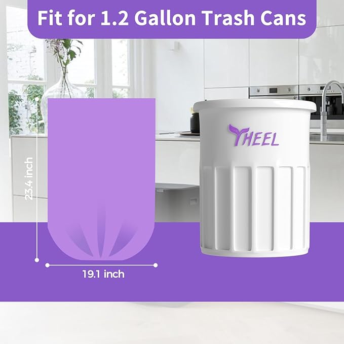 Small Trash Bags 1.2-Gallon: Bathroom Trash Bags 4.5L Small Garbage Bags for Bathroom Bedroom Office - (Purple, 120 Counts)