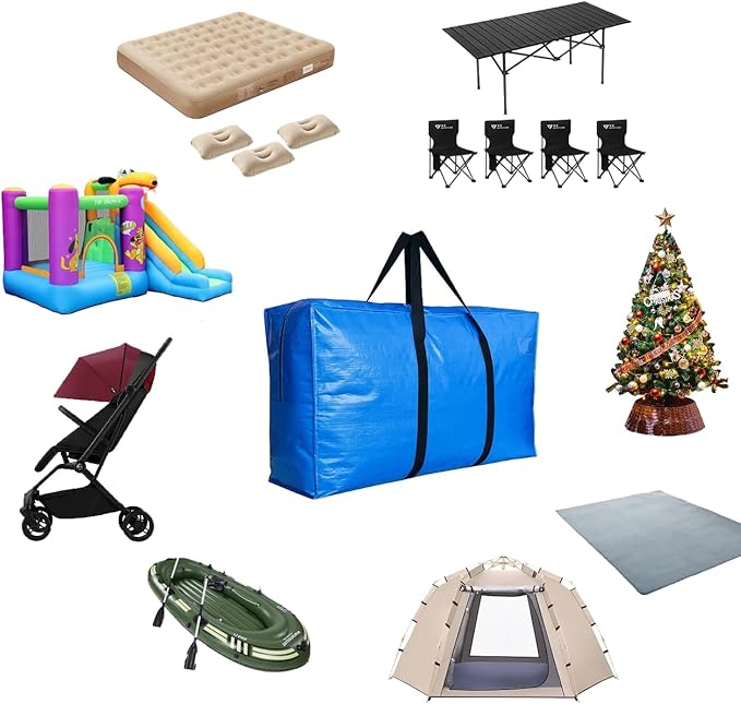 194 Gallon Extra Large Storage Bags, Jumbo Storage Bags, Foldable Big Turquoise Waterproof Storage Bag, 68x30x22inch - 1PACK