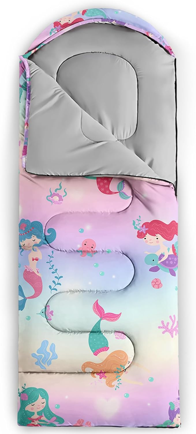 QOOMO Camping Sleeping Bags,3 Season Warm & Cool Weather,Lightweight,Waterproof Sleeping Bags for Adults & Kids,Traveling,and Outdoors,Camping Gear Equipment