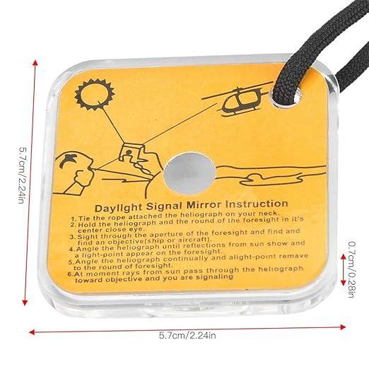 Acrylic Mirror Survival Reflector Mirror Portable Practical Self-Help Tool with Whistle for Emergency