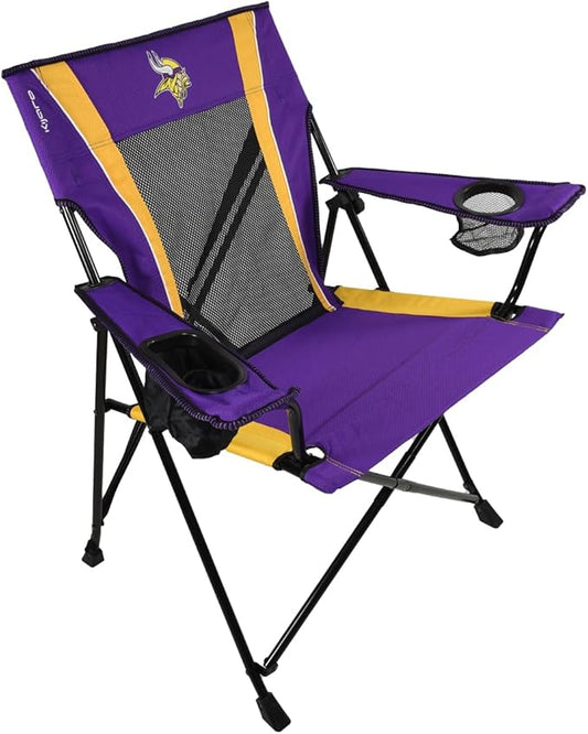 Kijaro Dual Lock Pro Sports Fan Folding Chair, 26" L x 35.5" W x 37" H, Minnesota Vikings