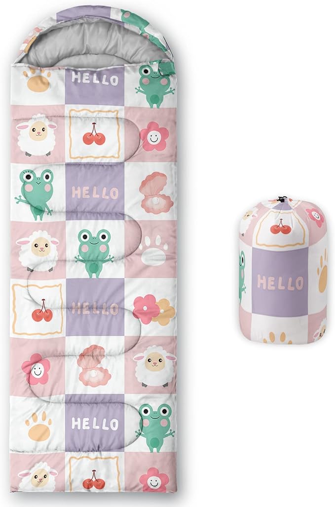 QOOMO Camping Sleeping Bags,3 Season Warm & Cool Weather,Lightweight,Waterproof Sleeping Bags for Adults & Kids,Traveling,and Outdoors,Camping Gear Equipment