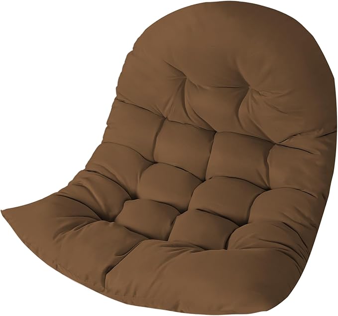 Thicken Egg Chair Cushion Replacement, Outdoor Hammock Swing Chair Cushions, Hanging Wicker Basket Seat Pad with High Elasticity PP Cotton, for Garden Patio Porch Furniture (Only Cushion)