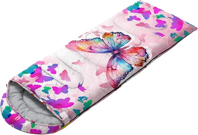 HOSIMA Dear Hunting Pattern Cold Weather Sleeping Bags for Adults,Black Light Weight Sleeping Bags for Kids Adults,WaterProof Sleeping Bags for Outdoors Hiking.