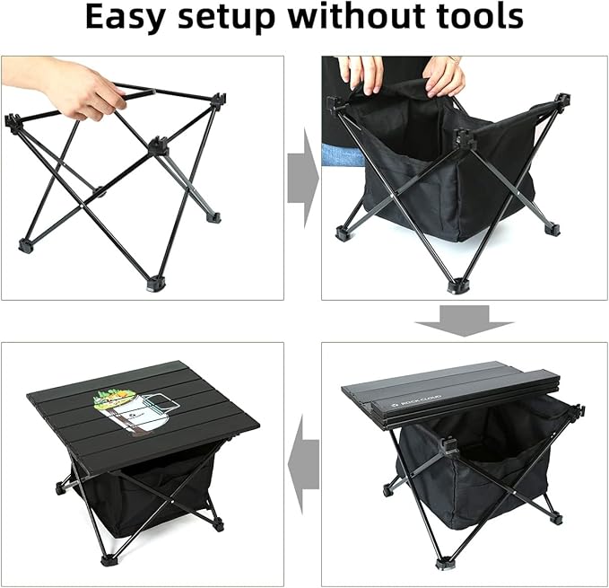 ROCK CLOUD Portable Camping Table Ultralight Aluminum Camp Table with Storage Bag Folding Beach Table for Camping Hiking Backpacking Outdoor Picnic, Limited Edition Tabletop