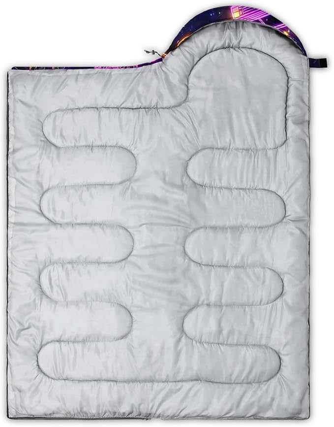 AILONEN Blue Glowing Basketball Sleeping Bag for Kids Boys,Warm and Cool Weather,Lightweight,Waterproof Backpacking,City Theme Ball Sports Sleeping Bag for Camping