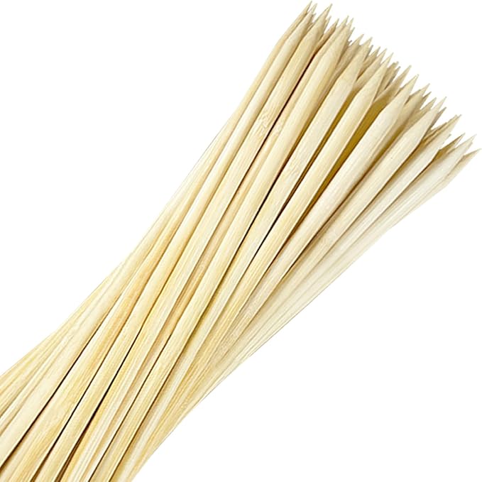 Extra Long 36" Bamboo Smores Sticks (150 Pcs), Marshmallow Roasting Sticks for Fire Pit, 6mm Heavy Duty Wooden Skewers for Smore Hot Dog Barbecue Thick Sticks
