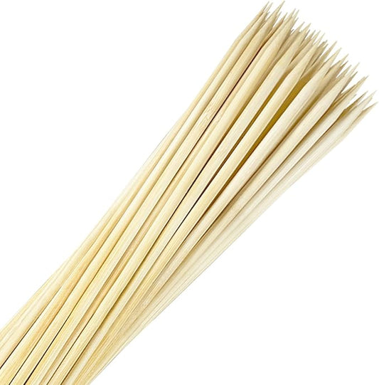 Bamboo Smores Sticks (50 Pcs), 17.5" Marshmallow Roasting Sticks for Fire Pit, 5mm Heavy Duty Wooden Skewers for Smore Hot Dog Barbecue Thick Sticks for Campfire Grilling Camping Bonfire