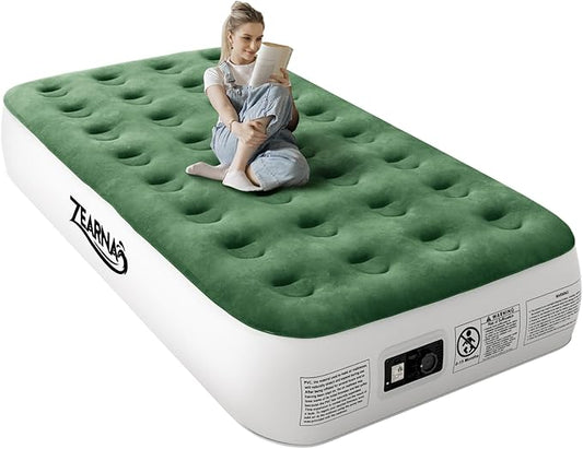 Air Mattress with Built in Pump - Upgraded Twin Blow Up Mattress, 2 Mins Quick Self Inflatable, 13"/550lbs Max, Strong Support, No Lost Air, for Camping,Home,Guests,Portable Travel