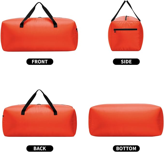 Foldable Duffel Bag 30" / 75L Lightweight with Water Rresistant for Travel-Orange
