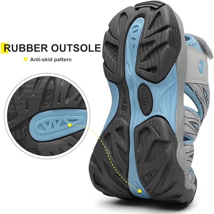 Dannto Women's Sport Hiking Sandals Closed Toe Outdoor Athletic Walking Sandal Lightweight Summer Water Shoes