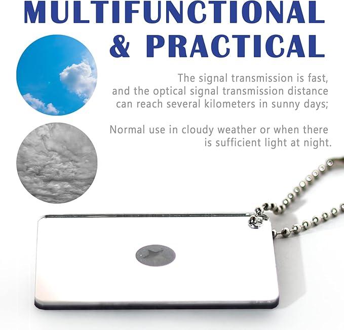 2 Pieces Signal Mirror - 2 x 3 Inch Outdoor Multifunctional Signal Emergency Mirror for Hiking & Marine