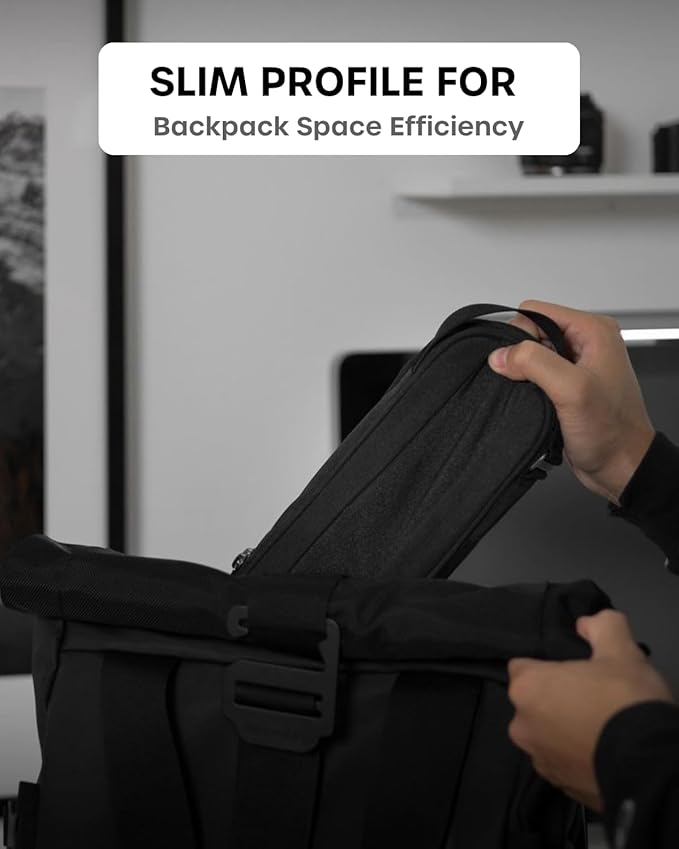 SIDE BY SIDE Electronics Organizer Travel Case for Cables, Charger, Power Bank – Tech Bag for MacBook Accessories, Adapter – Slim Cord Organizer Bag with Gift Box for Travel & Daily Use