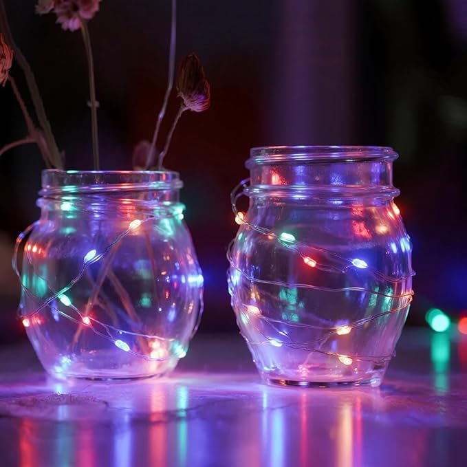 USB Fairy Lights 2 Pack,100 LED Plug in String Lights with 8 Modes for Indoor and Outdoor,Bedroom Decor,Wedding Party Christmas Valentine's Day Wreath DIY Decoration,Multicolour