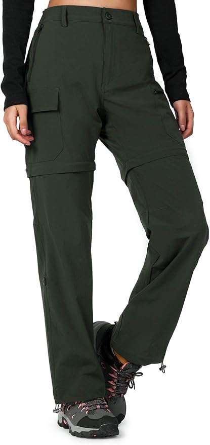 Cycorld Women's-Hiking-Pants-Convertible Quick-Dry-Stretch-Lightweight Zip-Off Outdoor Pants with 5 Deep Pockets