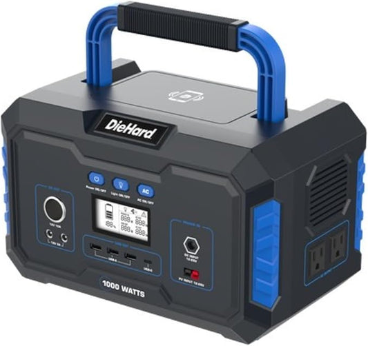 DieHard Portable Power Station 1000-Watt (2000-Watt Peak) - Quiet, Lightweight Solution for Home Backup, Weather Emergencies, Outdoor Recreation, Jobsite and more