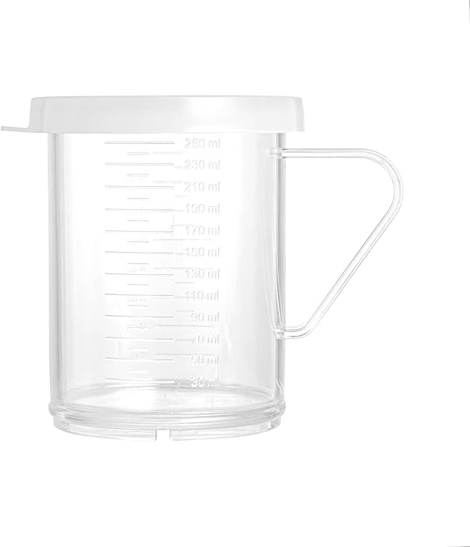 Restaurantware-RW Base 10 Ounce Clear Plastic Dredge Spice Shaker, 1 Reusable Dry Rub Shaker - Includes White Solid Lid, With Handle, Clear Polycarbonate Spice Holder, For Seasonings