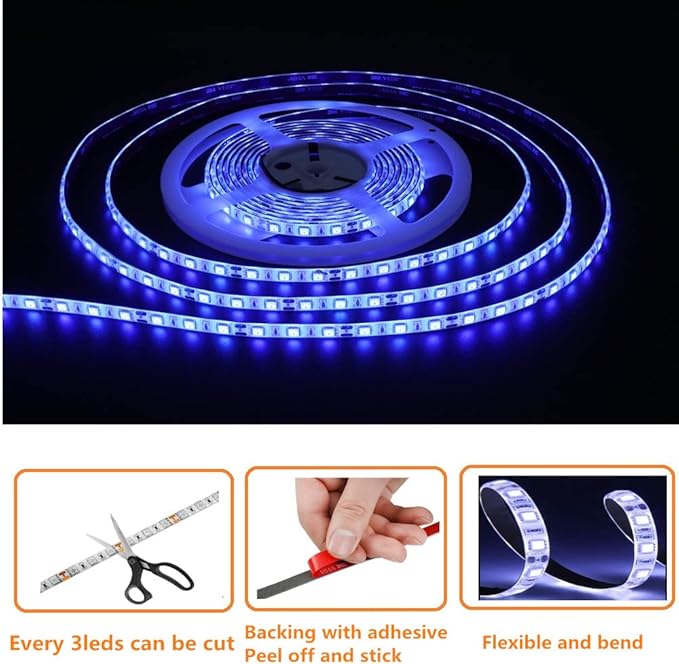 LED Boat Strip Lights, 32.8FT Marine Pontoon Led Lights, Waterproof Boat Interior Light, Under Gunnel Lights, Boat Deck Light, Night Fishing Lights, Good for Pontoon Bass Fishing Yacht Kayak (Blue)